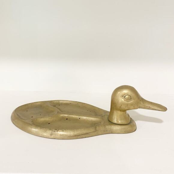 Vintage Brass Duck Trinket Tray Valet Dresser MCM Decor - Picture 2 of 5